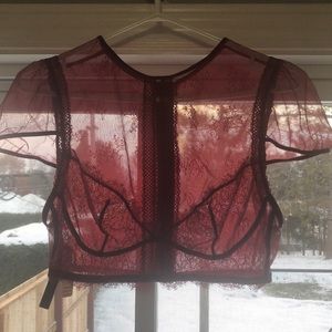 Victoria Secret NWT crimson zippered bolero size L - STUNNING!